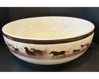 Bol para servir verduras Big Sky Carvers Wild Horses Thomas Norby Western de 25 cm (10 pulgadas)