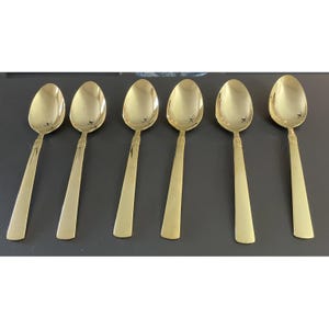 Reed & Barton Sanderling Set Of 6 Oval Soup Spoons Korea Gold Electroplate