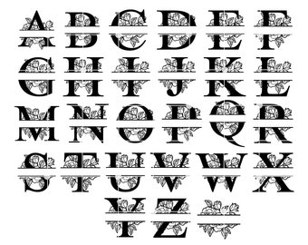 Split Monogramm SVG, Buchstaben Schriftart, Split Monogramm SVG, Split Buchstabe SVG, Split Alphabet svg, Hochzeitssvg, Digital Cut Files, Gravurdatei