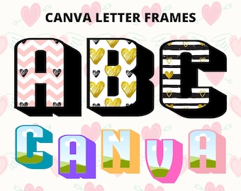 Canva Frame Doodle Alphabet A-Z, Editable Canva Letters Template, Custom  Fill Pattern Block Letters,  Custom Frames, Drag and Drop