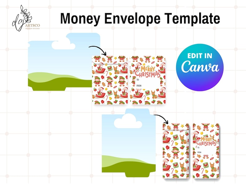 Canva Editable Money Envelope Template, Cash Envelope Template for