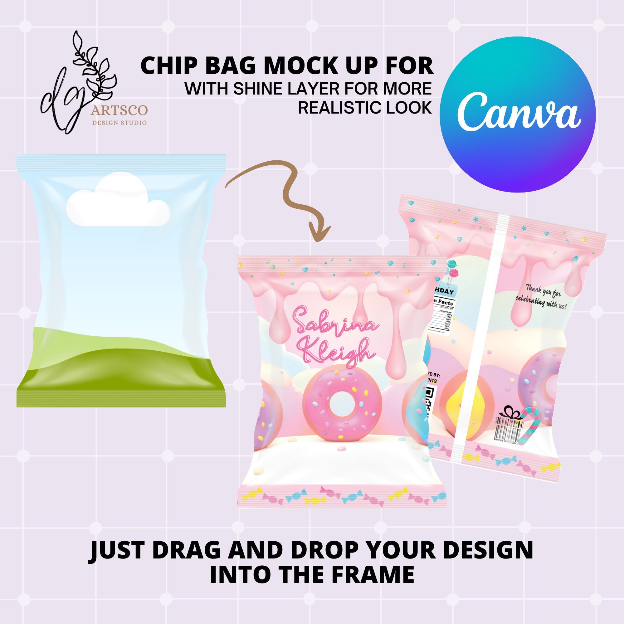 Canva Editable Chip Bag Mockup Chip Bag Mockup for Canva Etsy Australia