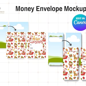 Canva Editable Money Envelope Mockup, Cash Envelope Mockup for Canva, Editable Money Envelope, Drag and Drop Canva