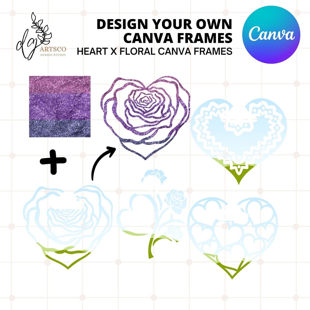 Drag and Drop Canva Frame Template, Editable Custom Frames Flower ...