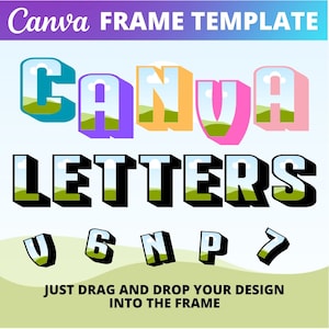 Fill your own Doodle Letters, Canva Frames Alphabet, Drag and Drop, Fillable Scribble Font PNG, Editable Hand-drawn letters, Block Shadow