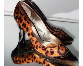 Vintage Dolce & Gabbana Hacken aus Ponyfell Lackleder. Passend für 40 EU.