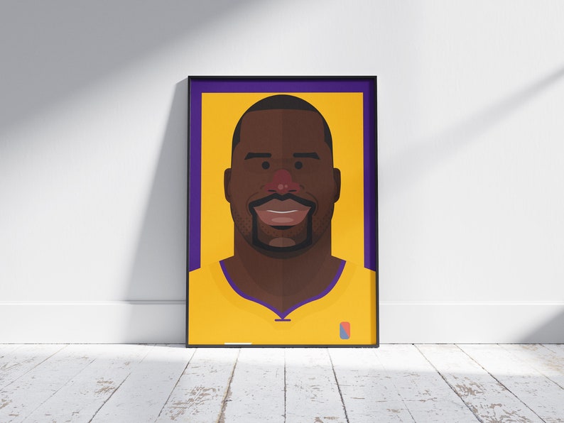 Shaquille O'neal Digital Download Poster, Lakers, Basketball, Sports ...