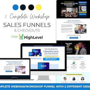 High Level Workshop/Webinar Funnel & Landing Page Template - 2 Unique Designs