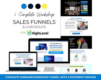 High Level Workshop/Webinar Funnel & Landing Page Template - 2 Unique Designs