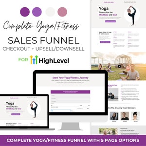 Yoga/Fitness Sales Funnel Website Template - 5 Pages for GoHighLevel | High Level Website Templates | GoHighLevel Website Templates