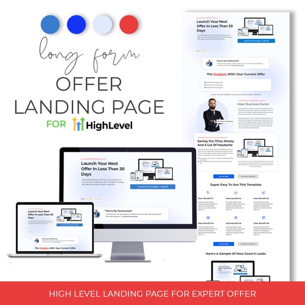 High Level Landing Page Template | GoHighLevel Landing Page Template | Expert Offer Landing Page