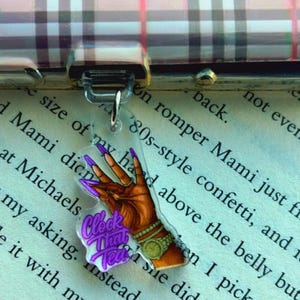 Purple Clock That Tea kindle Charm,Dust Plug Charm