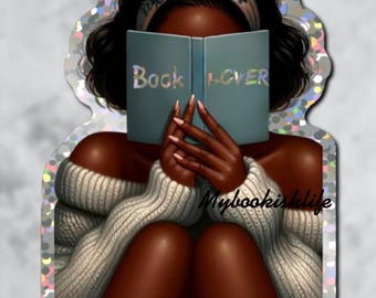 Book Lover Glitter Sticker