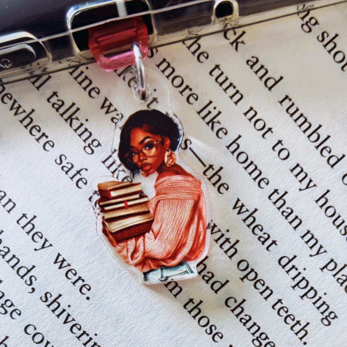 Bookish Babe kindle Charm,Dust Plug Charm