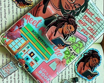 Kindle Gift Set -Locs and Books| Inserts,stickers,dust plug charms