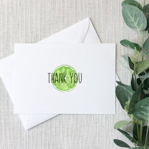 Lime Slice Simple Minimalista Tarjetas de Agradecimiento - Regalo Novia Cumpleaños Fiesta de Bebé General Tarjetas de Agradecimiento - Juego de 10 con Sobres