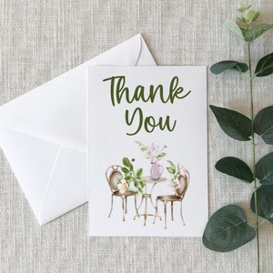 English Garden Patio Plant Thank You Cards - Cadeau Anniversaire Mariage Fête de bébé Général - Lot de 10 avec enveloppes