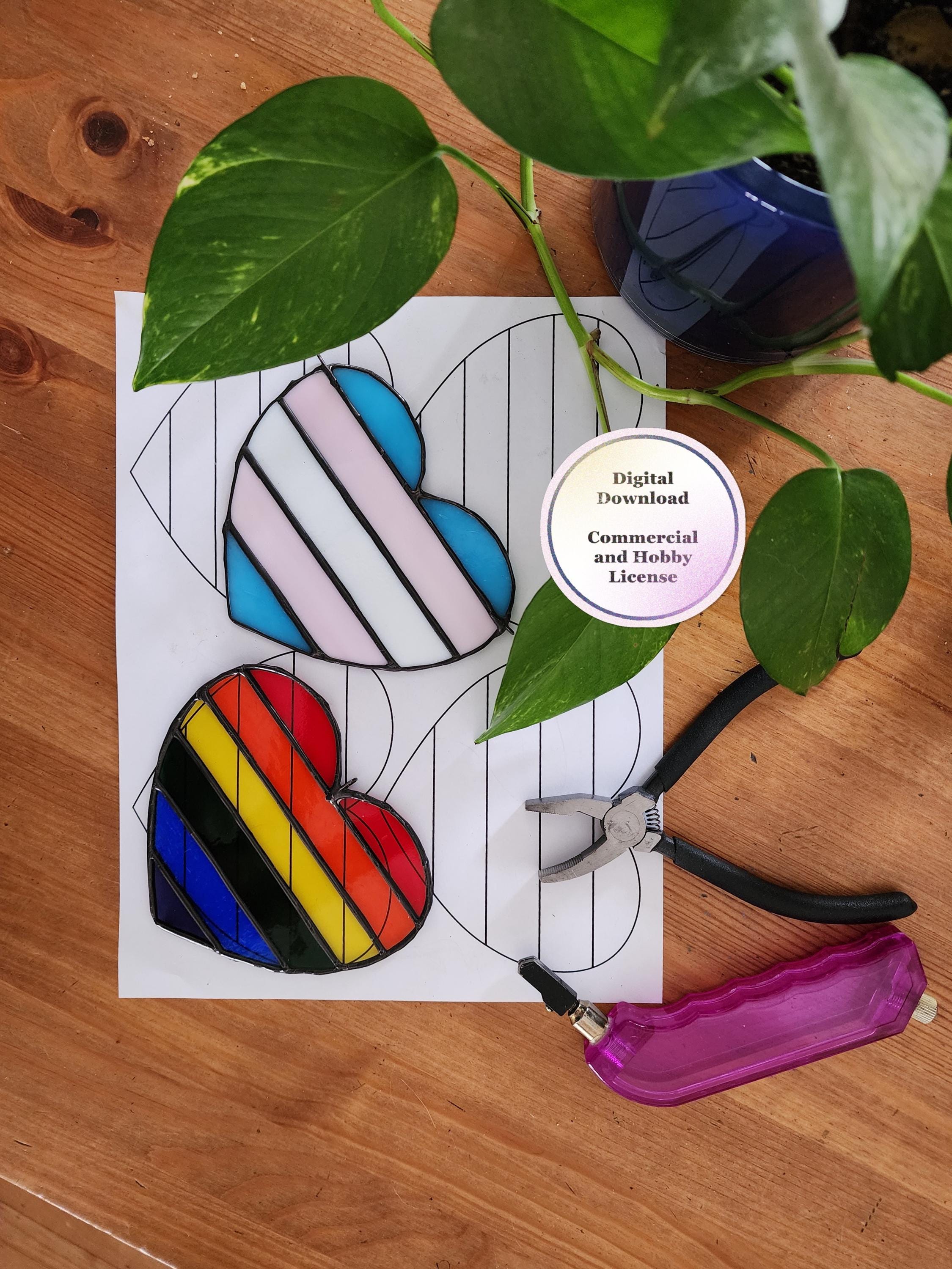 Pride Hearts Stained Glass Patterns *Commercial and Hobby Use*