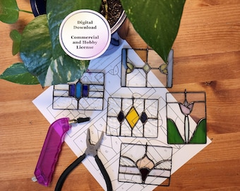Bundle Mini Traditional Windows Stained Glass Patterns *Commercial and Hobby License*