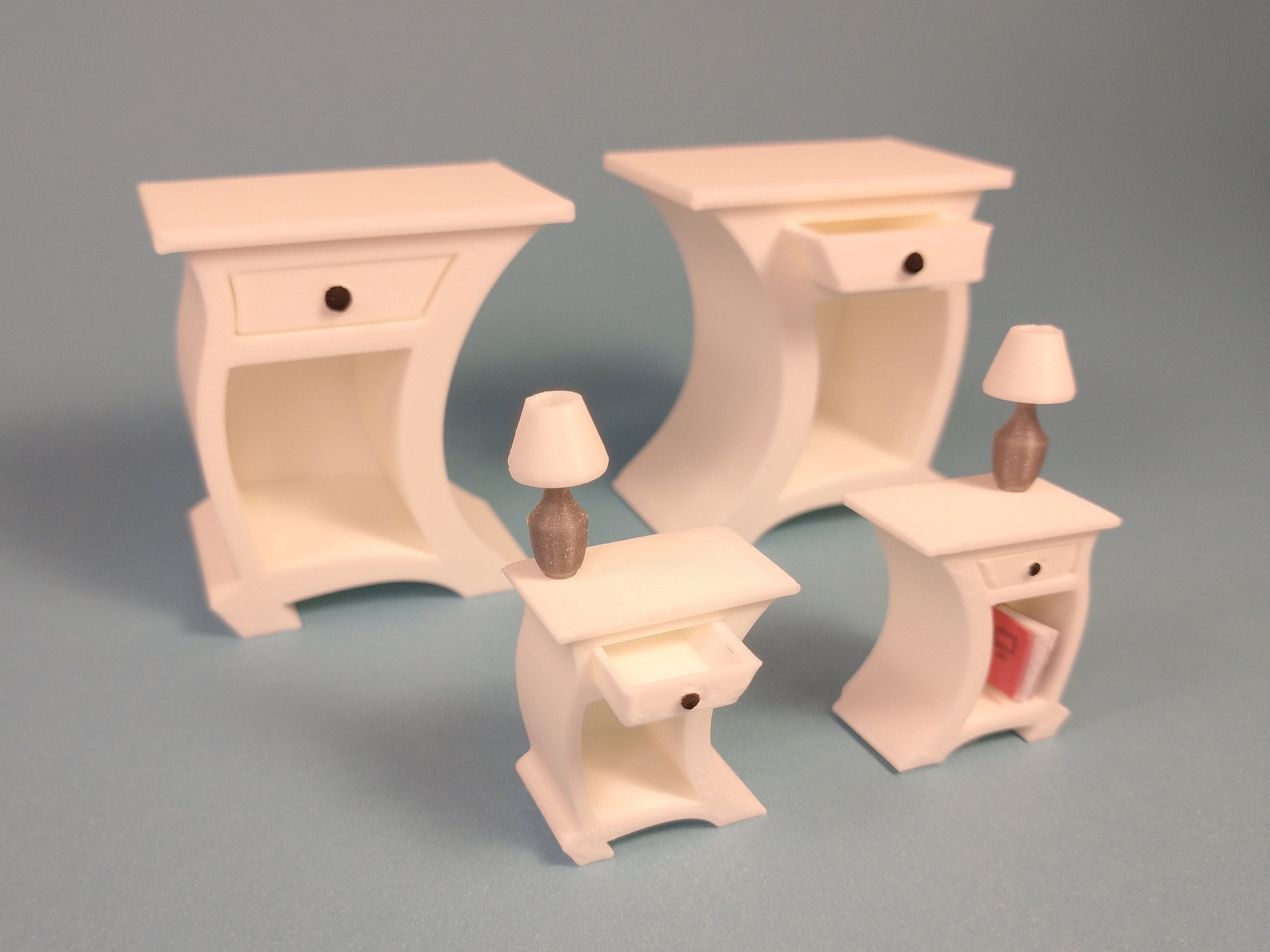 Cabinet De Chevet Miniature En Bois Blanc Vintage - 5.5x3.9x5.1cm - Décoration Maison De Poupée, Modèle DIY, Accessoire Photo - 4
