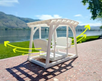 1:24 Dollhouse Glider Style Patio Swing - Perfect Dollhouse Backyard Accessory for Outdoor Decor and Garden Scenes