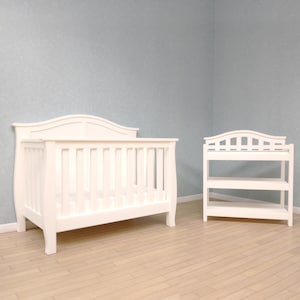 Miniature Nursery Set – Dollhouse Crib and Changing Table (1/12 or 1/24 Scale)