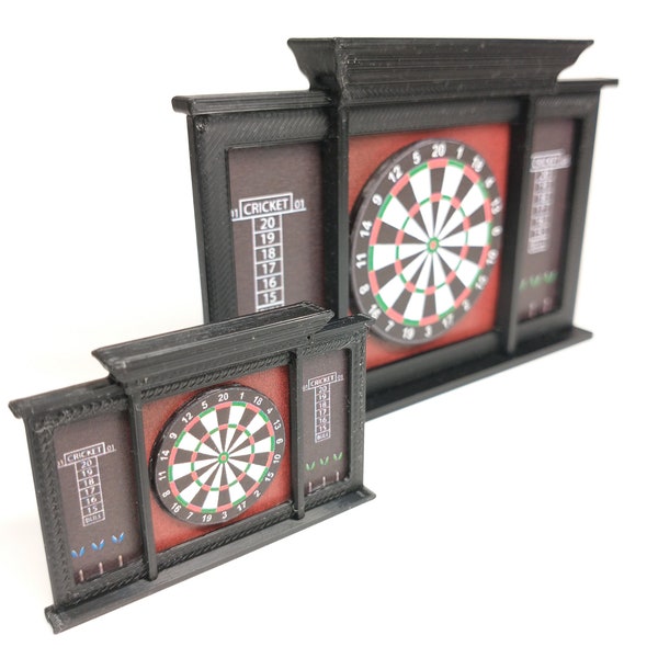 Miniature Dart Board Cabinet for Dollhouse or Diorama.  1/12 or 1/24 scale. Perfect addition to that living room or game room set.