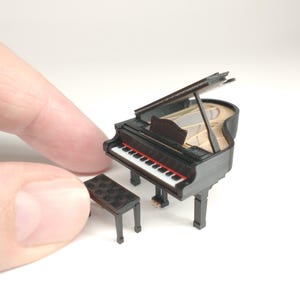 1:48 Scale Grand Piano - Ultra Detailed Miniature - Quarter inch Dollhouse scale