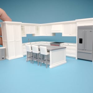 1:24 Custom Kitchen with Appliances for Dollhouse & Miniature Dioramas - Made to order and fit your exact space!