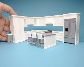 Cocina de casa de muñecas a escala 1:24 personalizada: diorama en miniatura, hecho a medida