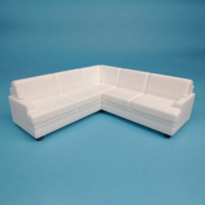 1:24 Scale Dollhouse Sofa Sectional Miniature - Modern Mini Living Room Furniture Piece