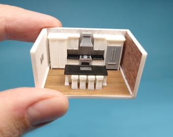 1:144 Kitchen Roombox - Micro Dollhouse Diorama - DIY Kit or Fully Assembled