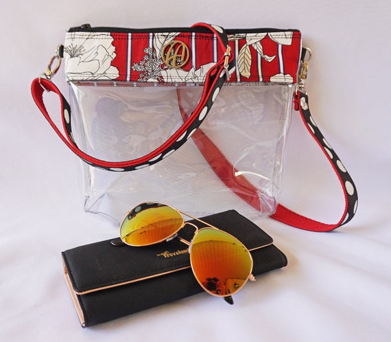 Stadium Handbag Crossbody Purse Clear Bag Silver Hardware 