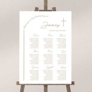 Taufe Gold Arch Sitzplan, A1, Willkommensschild, Sitzplan, Sofort Download, bearbeitbar, PDF druckbar, minimalistisch, modern