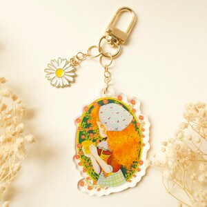 Cottagecore aesthetic keychain charm, cute acrylic keychain, aesthetic keychain, charm accessories aesthetic charms, kawaii phone charm