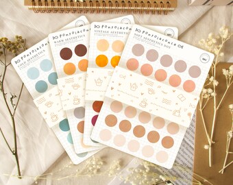 Dot Sticker Sheet Bundle, Planner Stickers, Kawaii Bujo, A6