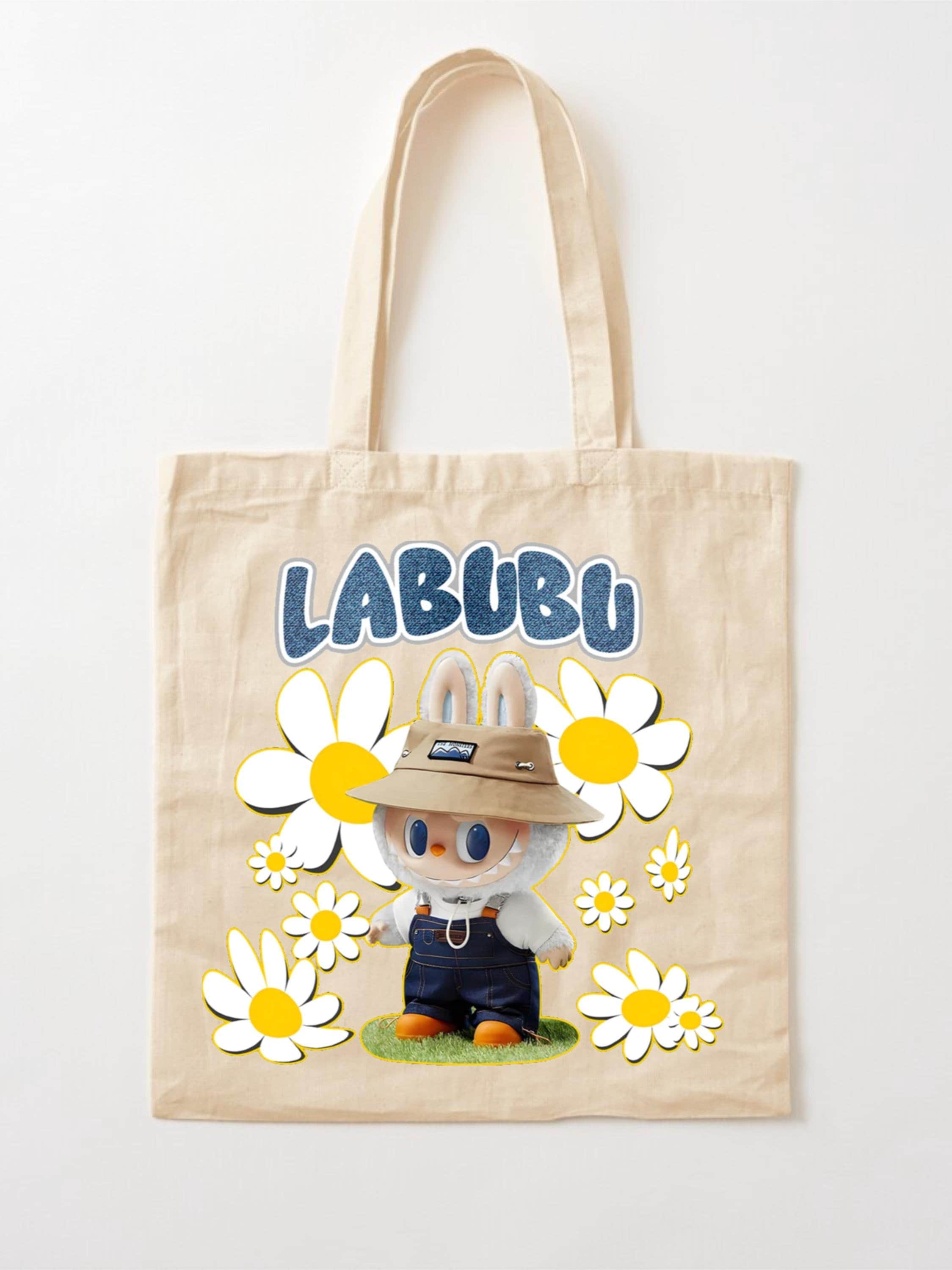 Labubu Tote Bag - Cute Cartoon Design, Reusable Canvas Beach