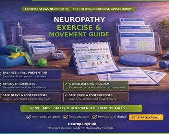 Przewodnik po ćwiczeniach na neuropatię: równowaga, siła, ślizg nerwów, program chodzenia (plik PDF do druku)