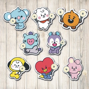 BTS BT21 Sticker with Army Bomb Die Cut Vinyl | BTS Sticker | BT21 Sticker | k-pop sticker