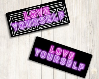 BTS Sticker Love Yourself Glow Lights Die Cut Vinyl Sticker | BTS Stickers | K-Pop Sticker | Bangtan Stickers (2 design variations)