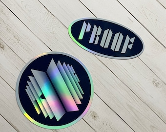 BTS Stickers | BTS Proof Holographic Sticker | K-Pop Sticker | Bangtan Sticker | BTS Proof Sticker | Holographic Die Cut Vinyl Sticker