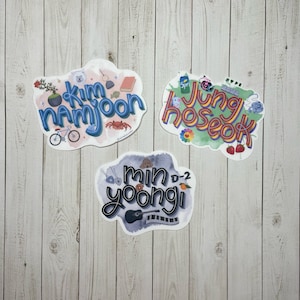 BTS Sticker Bangtan Core Series: Rap Line Kim Namjoon Min Yoongi Jung Hoseok | Die Cut Vinyl Aufkleber | BTS Sticker | K-Pop Sticker