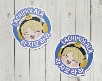 BTS-sticker Jimin Lachimolala gestanst vinyl | Lachimolala-sticker | Jimin-sticker park | Jimin-sticker |  K-pop-sticker | Bangtan