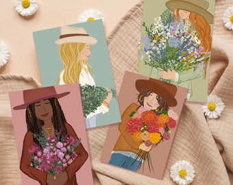 Postcard Set "Flower Girls"