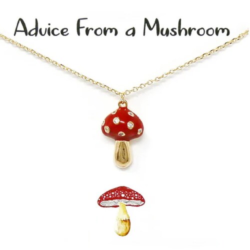 Mushroom Pendant Necklace / Red Mushroom / Toadstool Necklace Etsy