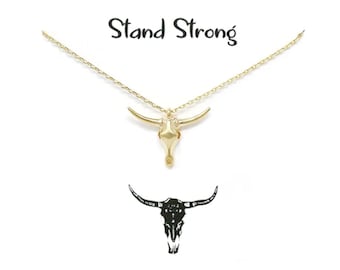 Gold Bull Necklace - Etsy