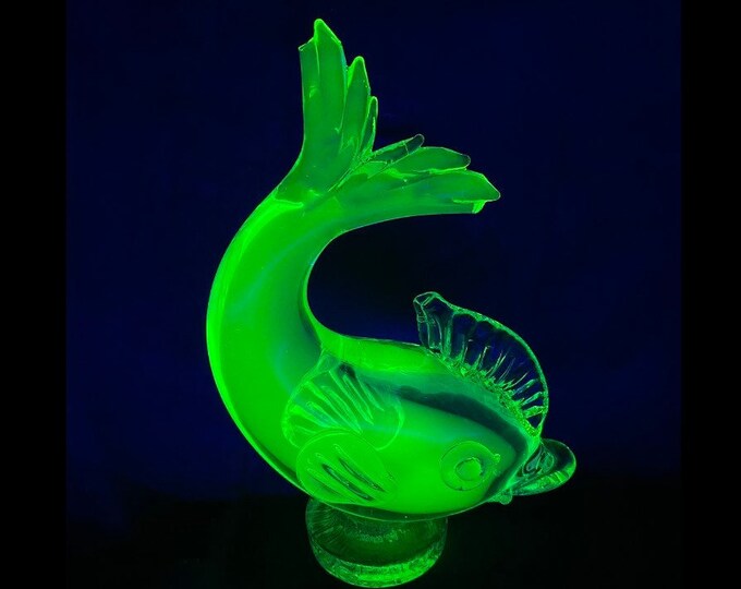 Murano Uranium Glass Fish 1950's Etsy