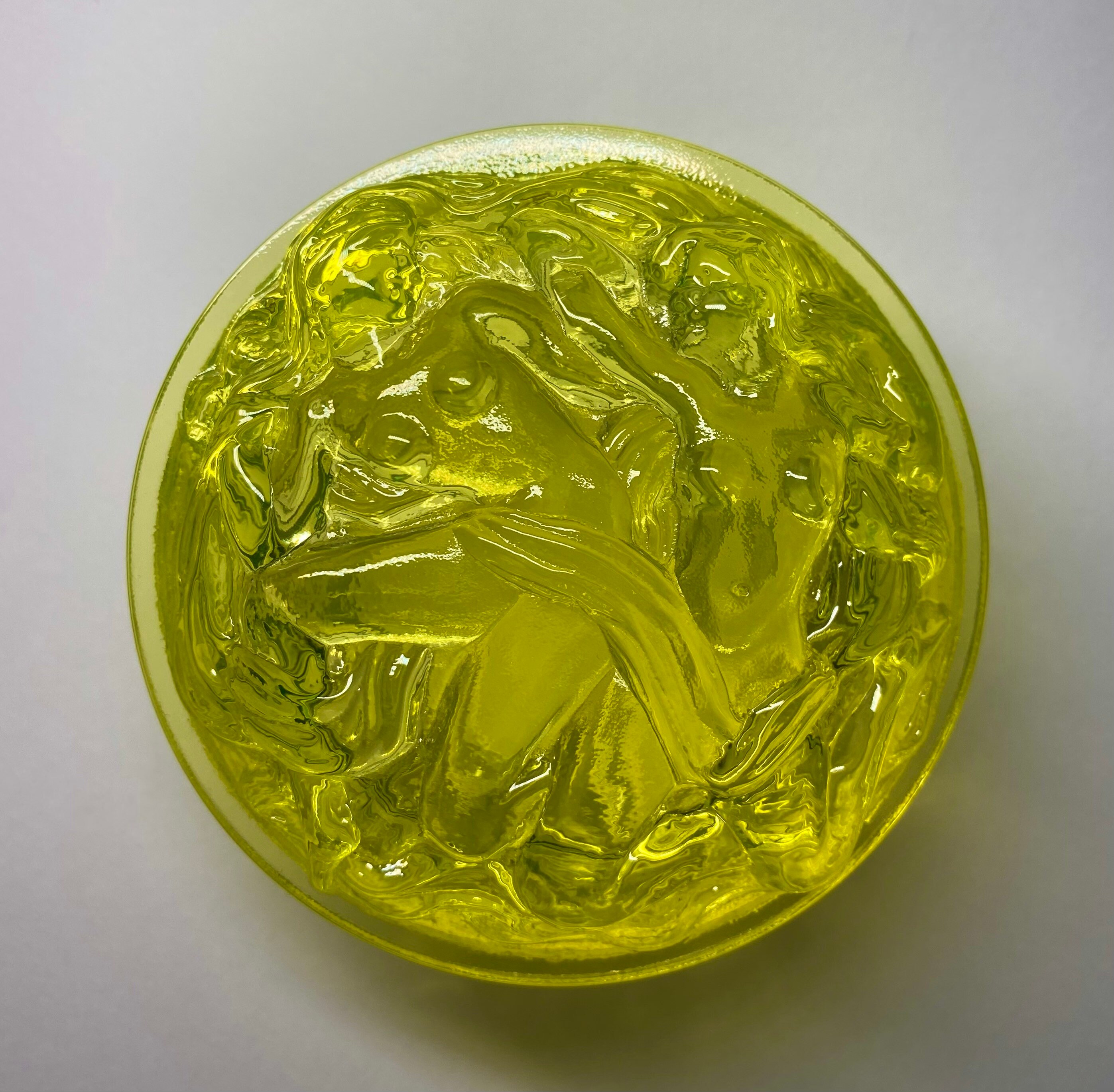 Art Deco Uranium Glass Jewelry Box Vaseline Glass Etsy