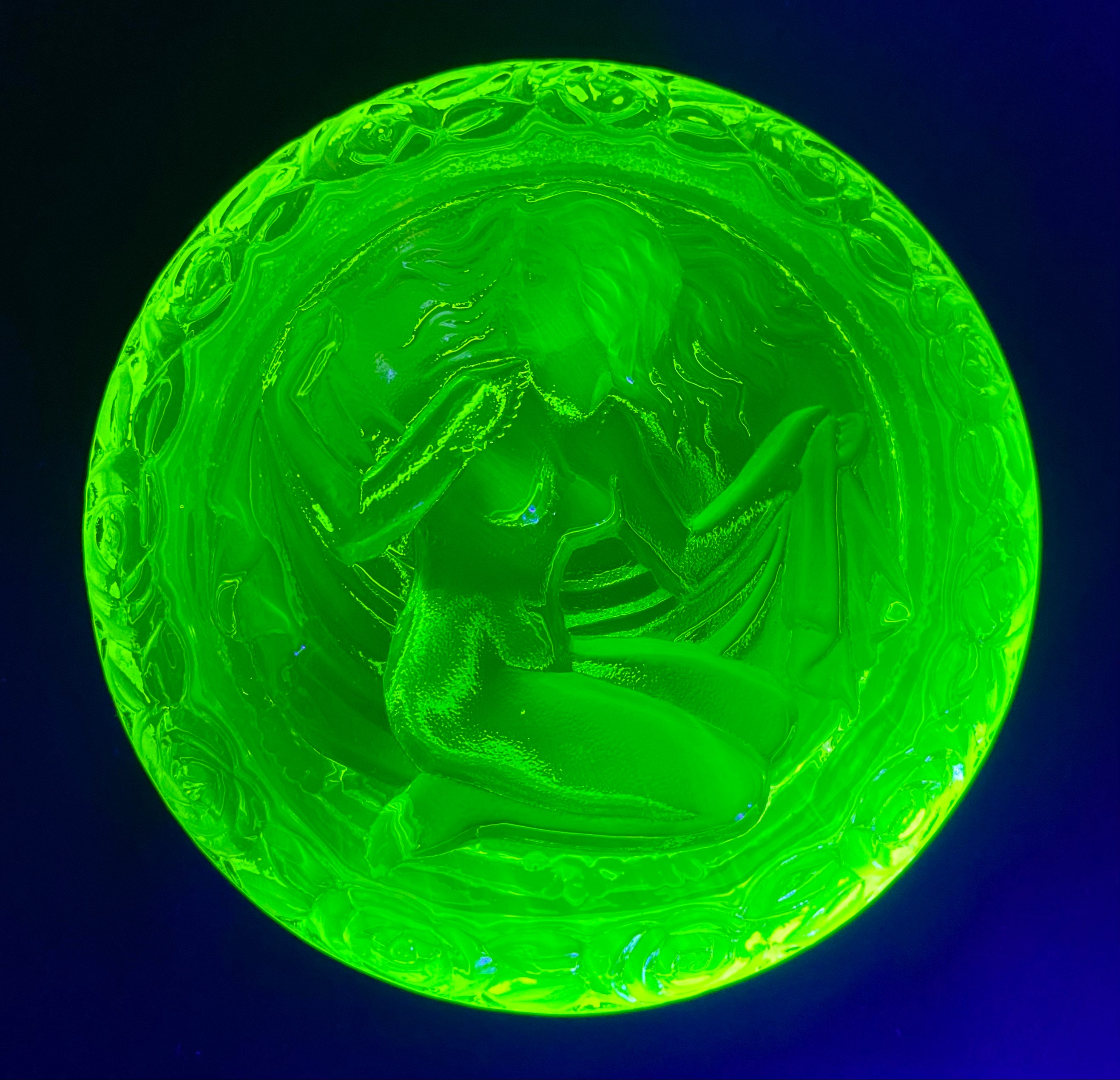 Art Deco Uranium Glass Jewelry Box 1930's Czechoslovakia RARE Etsy