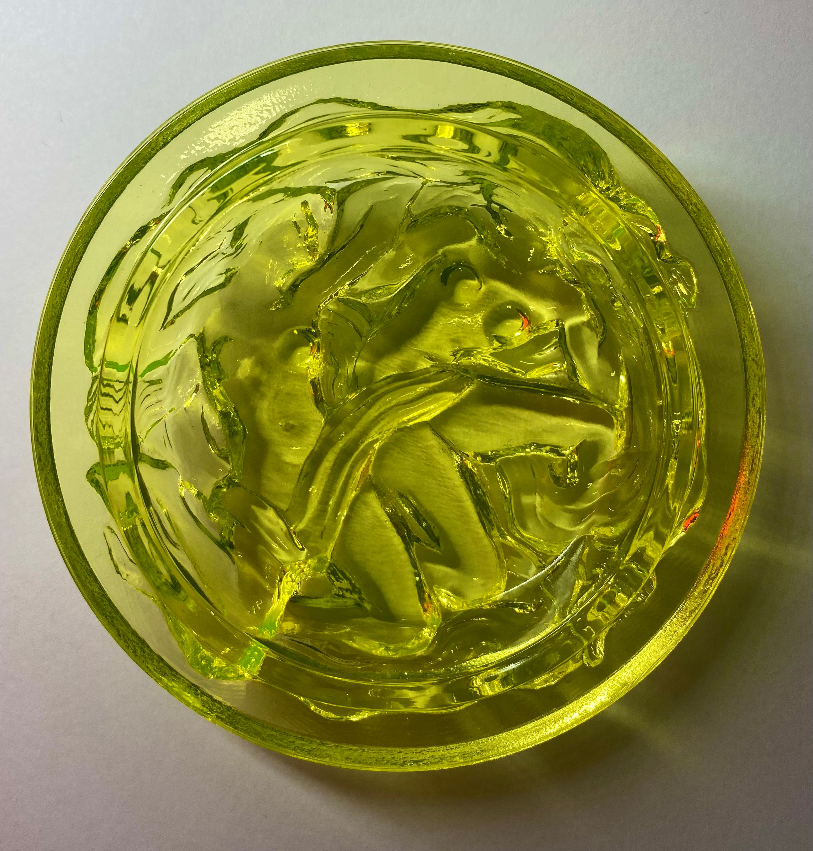 Art Deco Uranium Glass Jewelry Box Vaseline Glass Etsy